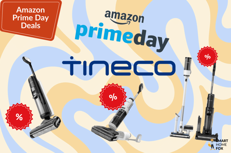 Verschiedene Tineco Akkusauger und Wischsauger mit Rabattkennzeichnung für ein Superangebot zum Amazon Prime Day.